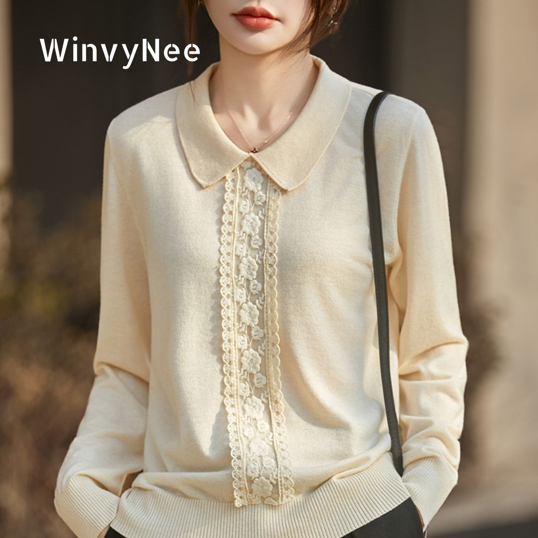 Women'S Formal Evening Wear Tops - Pull en laine fine tricoté pour