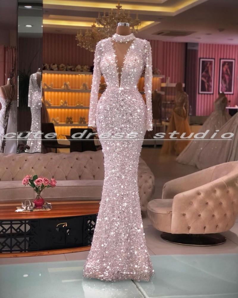 Women'S Formal Dinner Wear - Robe de soirée sirène à paillettes
