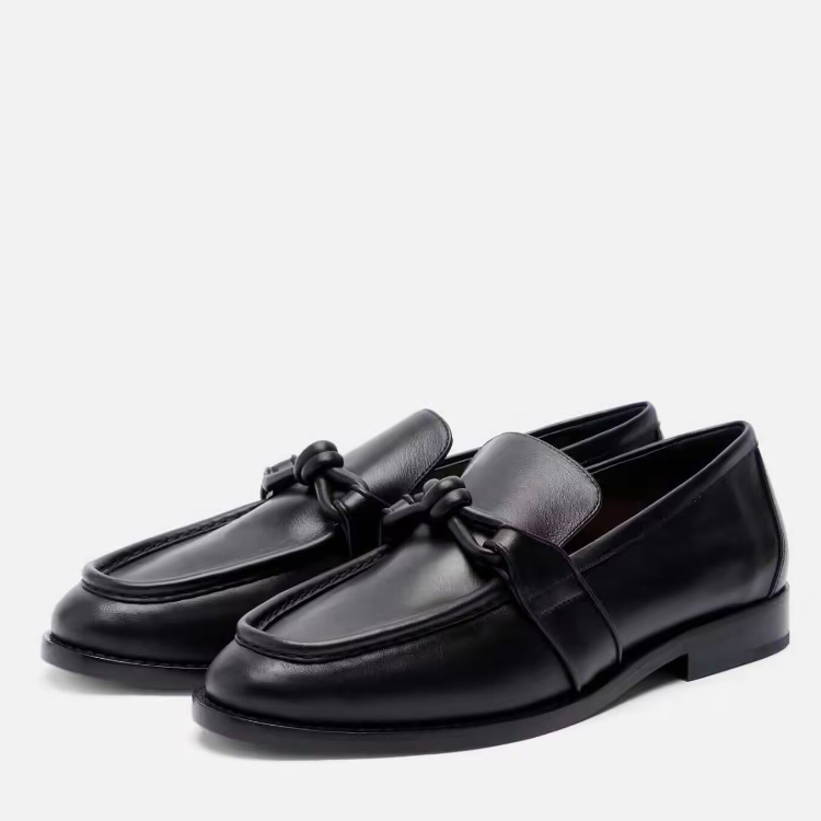 Women Formal Wear Heels - Mocassins en cuir pour femmes avec