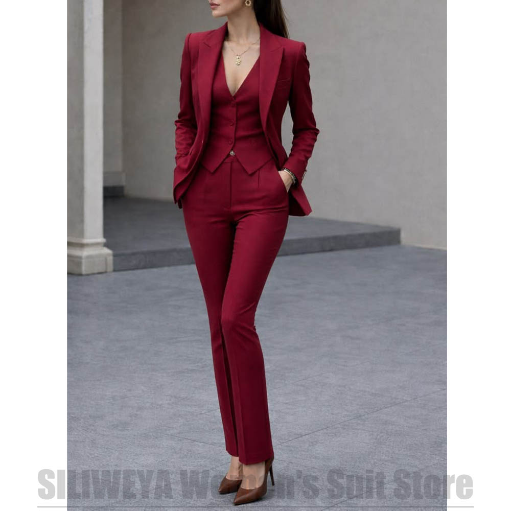 Women Formal Wear Vest - Ensemble de costume 3 pièces pour
