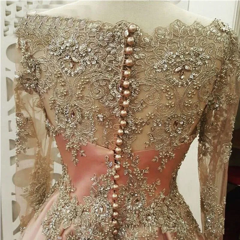 Blush Rose or à manches longue - Women Formal Wear Dubai avis et prix