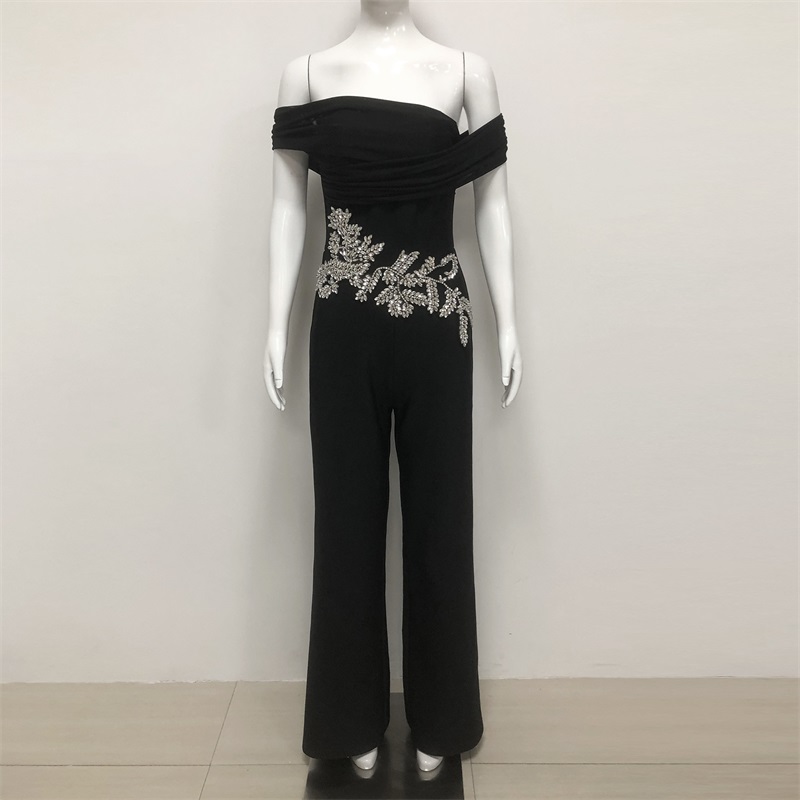 Cristaux noirs femmes combinai - Women'S Formal Jumpsuit Evening Wear avis et prix