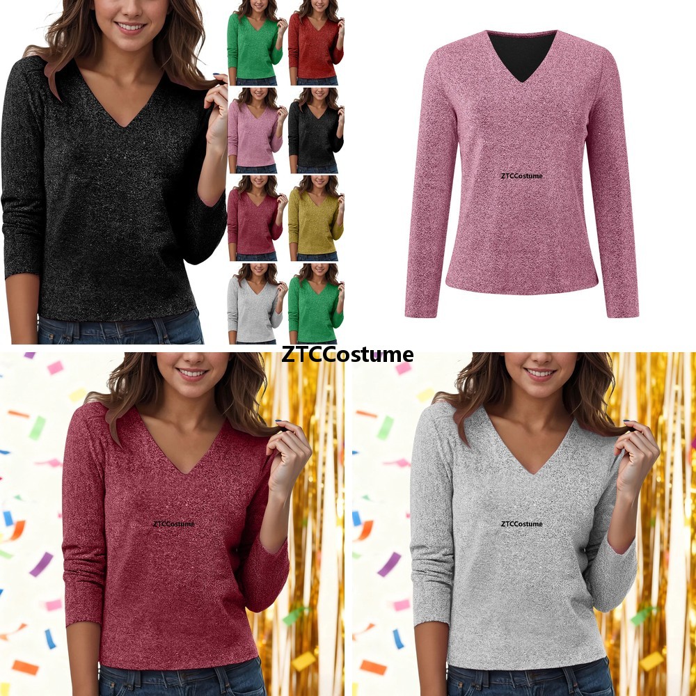 Chemise à paillettes à col en  - Women Formal Blouses For Evening Wear avis et prix