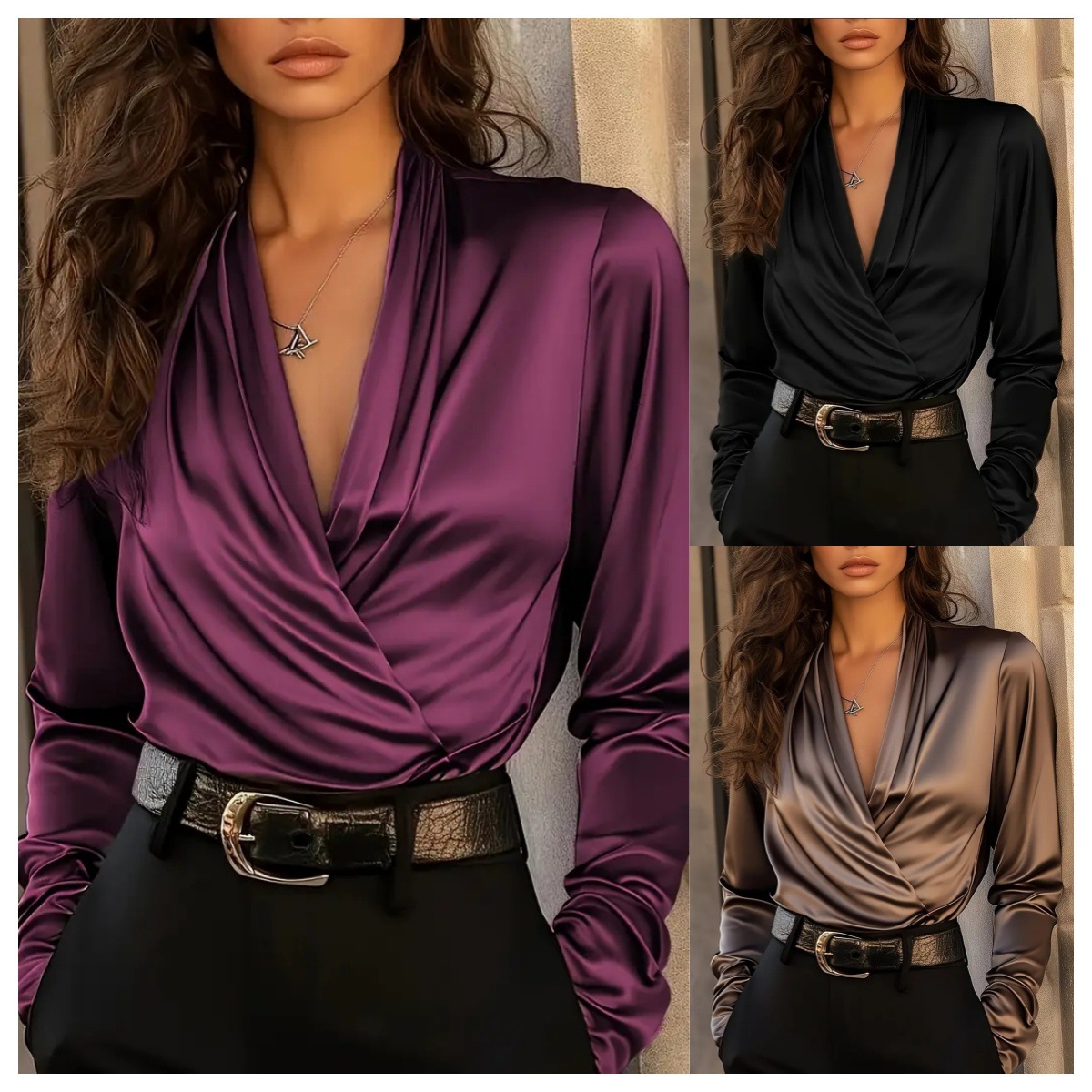 Chemise à manches longues en s - Women'S Formal Evening Wear Tops avis et prix
