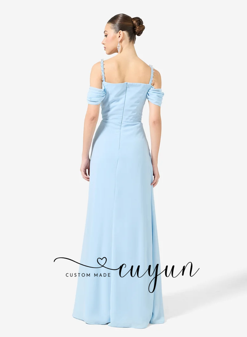 CUYUN personnalisé bleu ciel r - Women'S Formal Dinner Wear avis et prix
