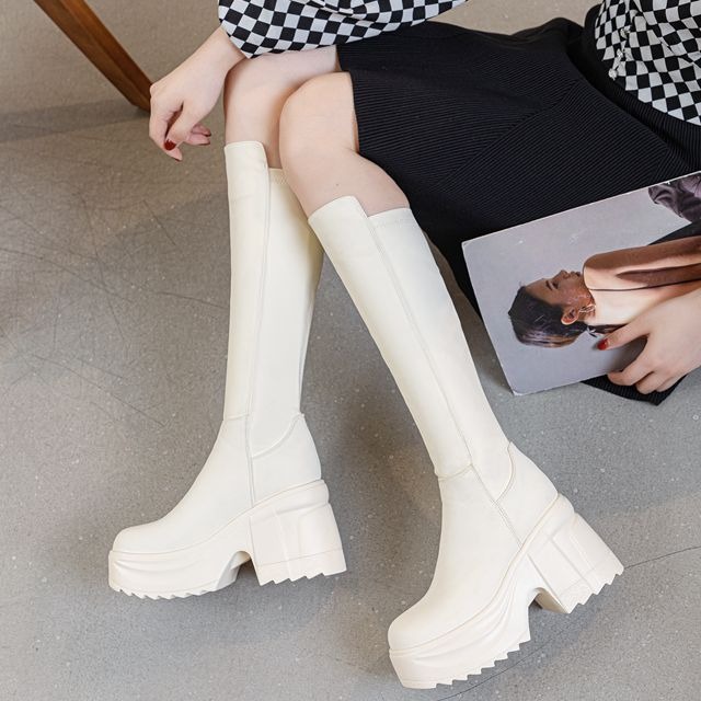 Bottes à talons larges et seme - Formal Wear Women Us avis et prix