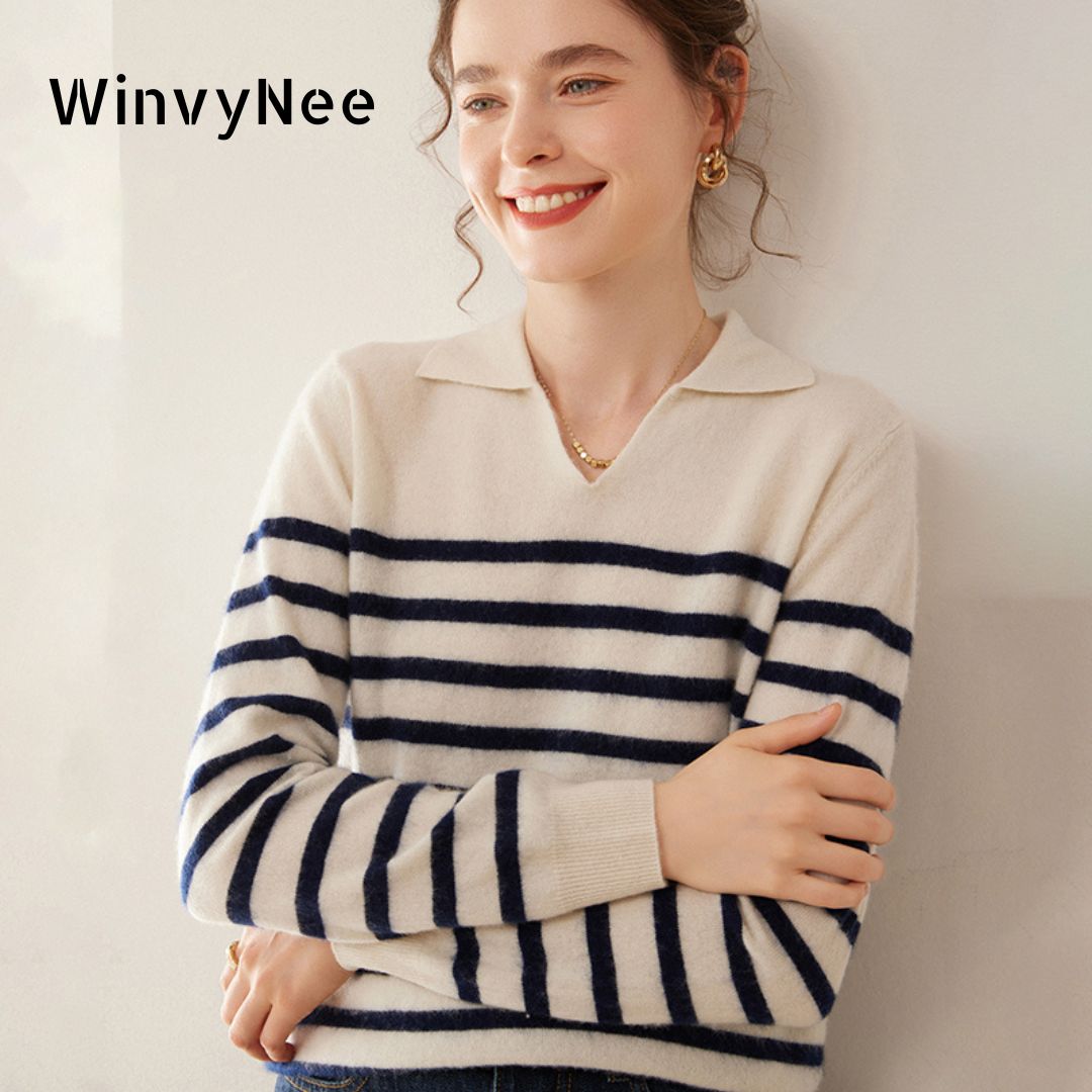 WinvyNee – pull rayé en laine  - Cashmere Sweater Formal avis et prix