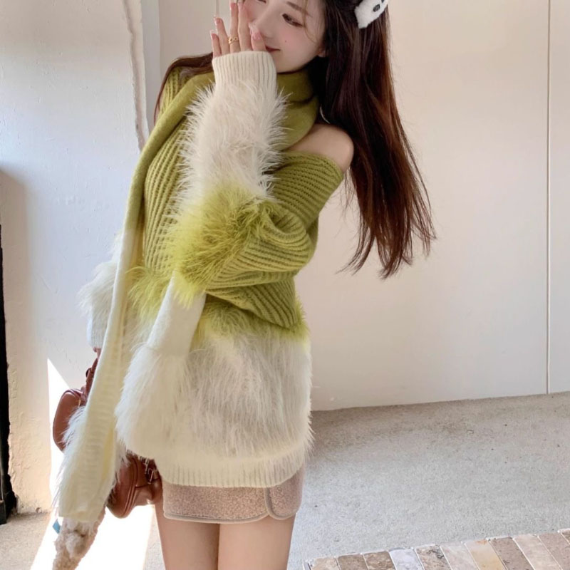 Pull à col en v dégradé pour f - Cashmere Sweater Formal avis et prix