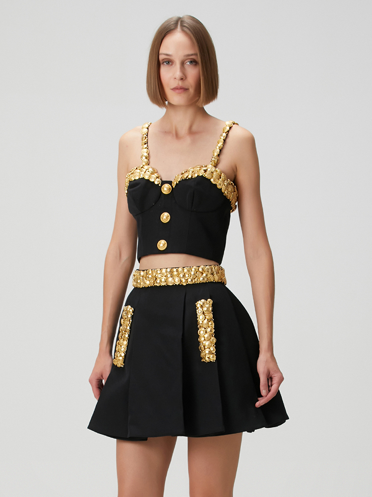 VC – ensemble deux pièces noir - Women'S Formal Evening Wear Tops avis et prix