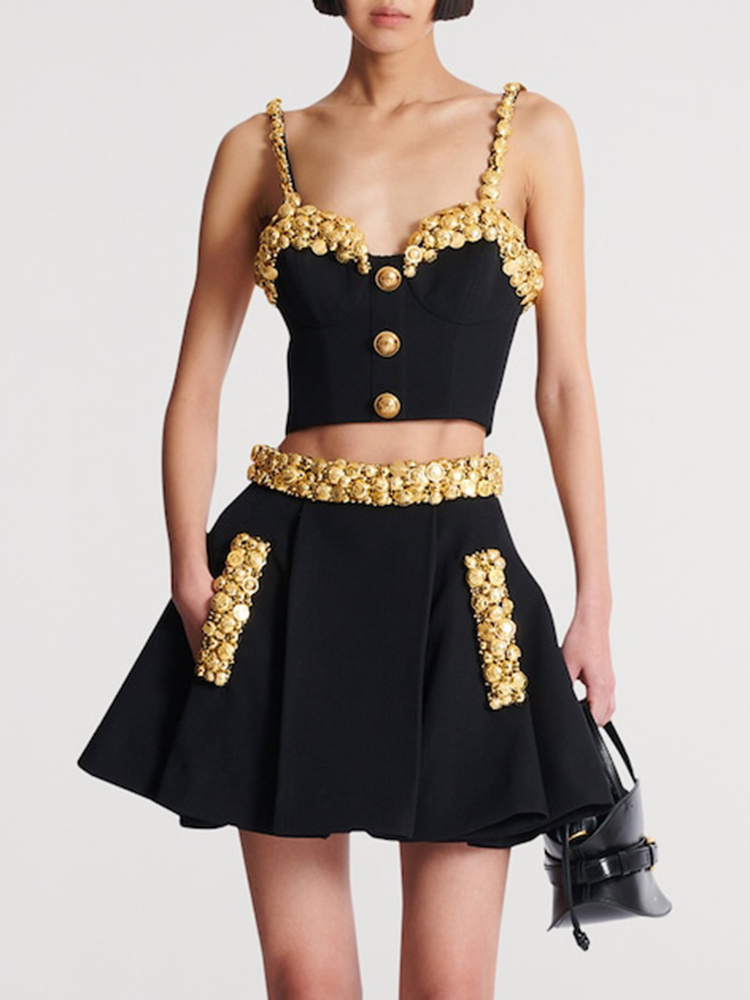 VC – ensemble deux pièces noir - Women'S Formal Evening Wear Tops avis et prix