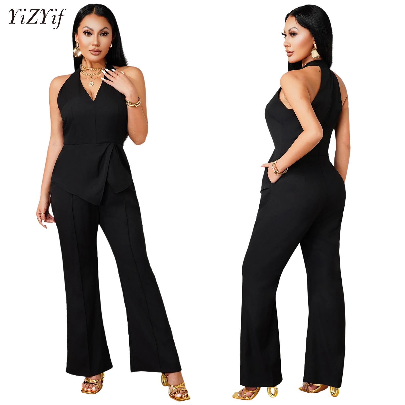 Combinaison sans manches à col - Women'S Formal Jumpsuit Evening Wear avis et prix