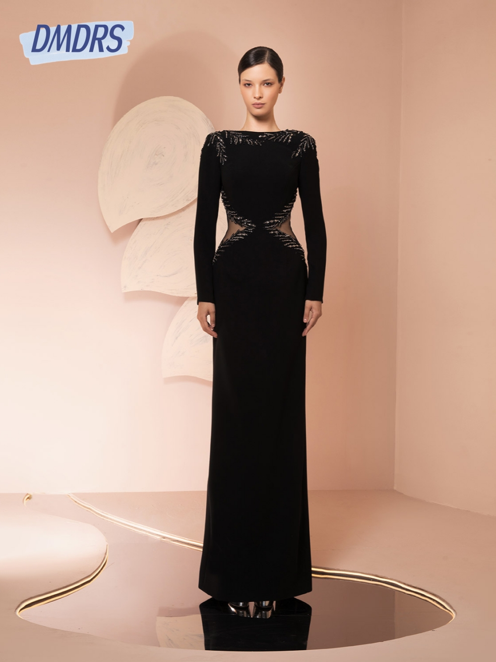Robe de soirée découpée noire, - Women Formal Wear Dubai avis et prix