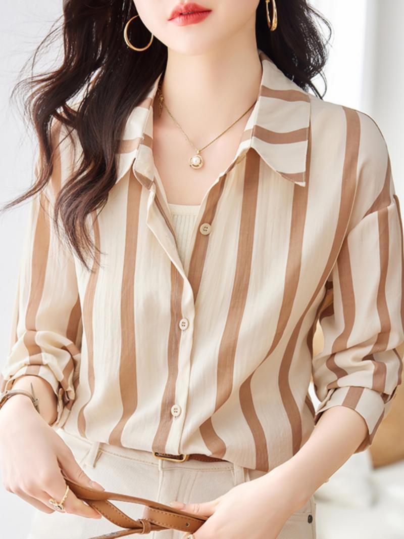 Chemise à manches longues rayé - Women'S Formal Evening Wear Tops avis et prix