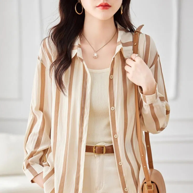 Chemise à manches longues rayé - Women'S Formal Evening Wear Tops avis et prix
