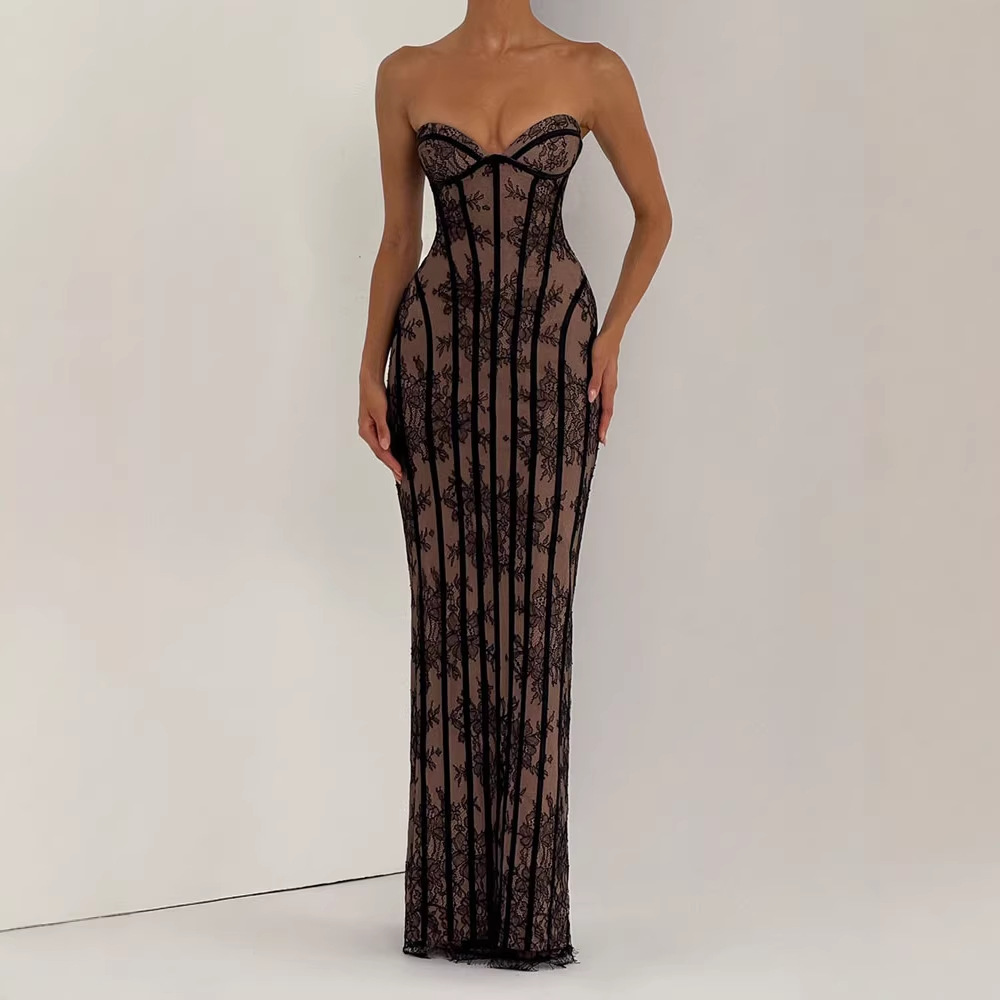 Robe longue moulante sans bret - Formal Wear Women Us avis et prix