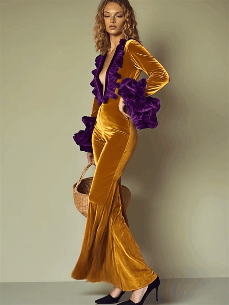 Combinaison Femme en Velours J - Women'S Formal Jumpsuit Evening Wear avis et prix