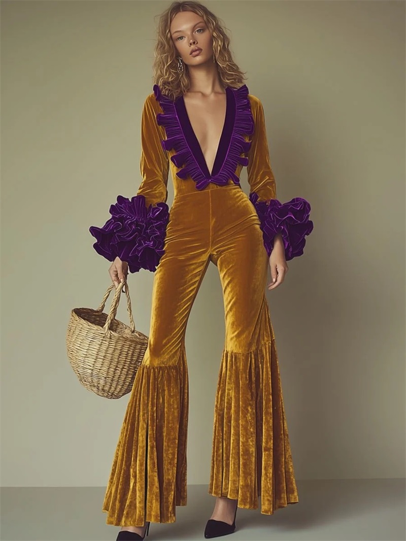 Combinaison Femme en Velours J - Women'S Formal Jumpsuit Evening Wear avis et prix
