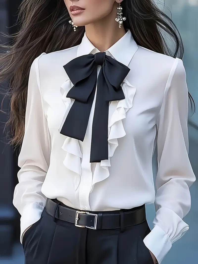Chemisier élégant à manches lo - Women Formal Blouses For Evening Wear avis et prix