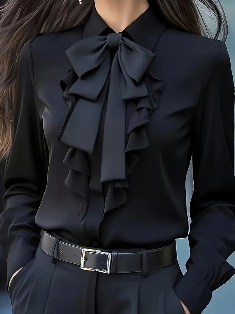 Chemisier élégant à manches lo - Women Formal Blouses For Evening Wear avis et prix