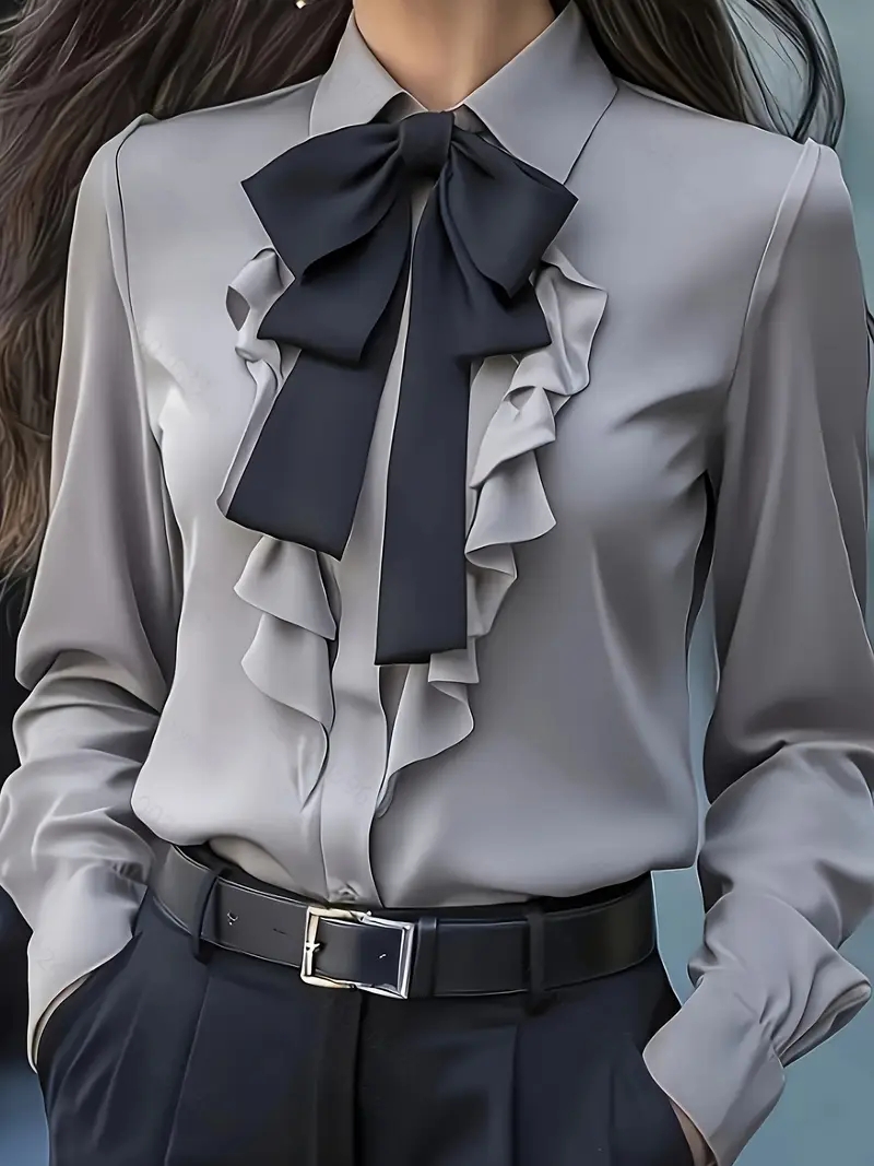 Chemisier élégant à manches lo - Women Formal Blouses For Evening Wear avis et prix