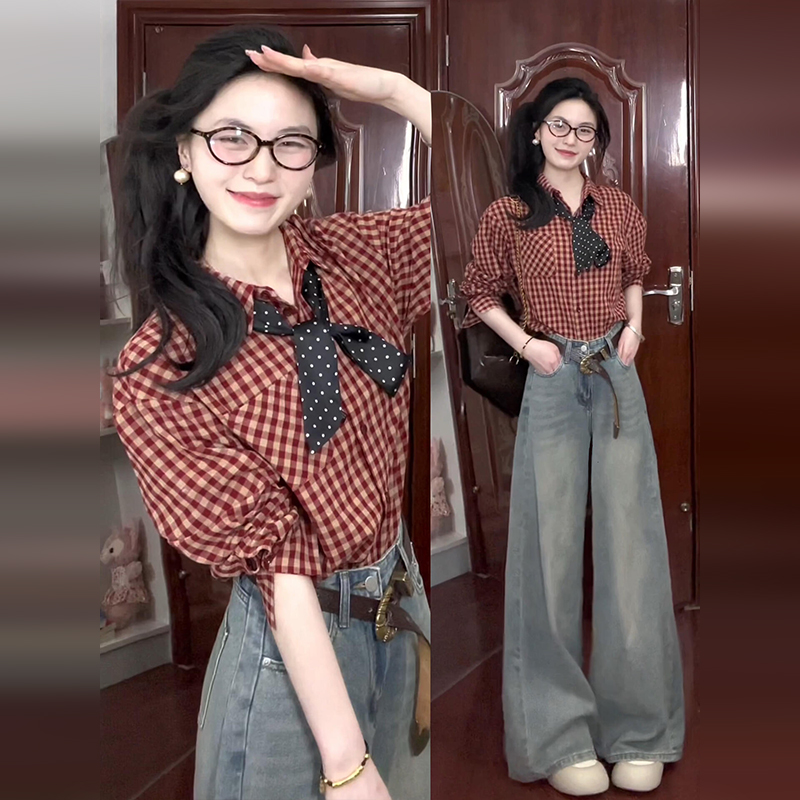 Chemise à carreaux rouge vinta - Women Formal Blouses For Evening Wear avis et prix